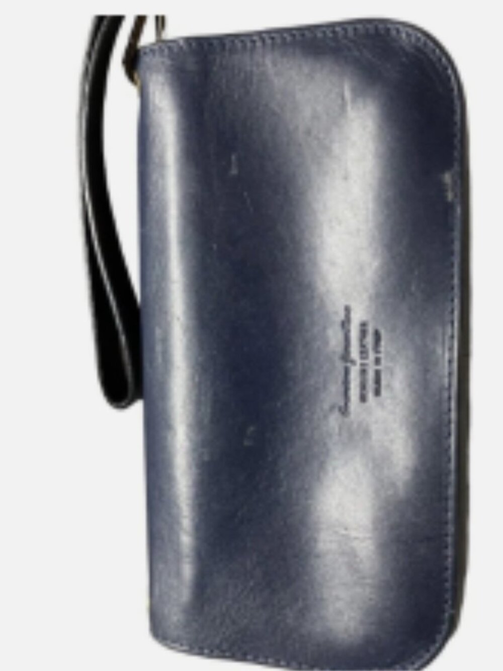 ANONIMO FIORENTINO ITALY VINTAGE NAVY BLUE SOFT LEATHER WRISTLET WALLET